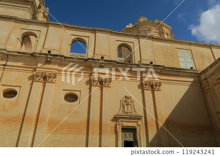 St. Paul's Cathedral in the silent ancient city of Mdina 119243241