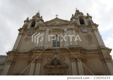 St. Paul's Cathedral in the silent ancient city of Mdina 119243253