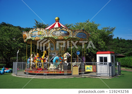 Amanohashidate in summer - Merry-go-round at Amanohashidate View Land Amanohashidate in summer - Merry-go-round at Amanohashidate View Land 119243256