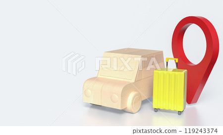 The Car and check point for travel or applications concept 3d rendering. The Car and check point for travel or applications concept 3d rendering. 119243374