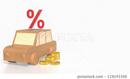 The car wood and coins for tax concept 3d rendering. 119243389