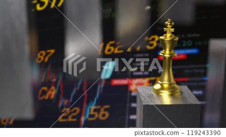 The gold king chess on Background Business concept 3d rendering. The gold king chess on Background Business concept 3d rendering. 119243390