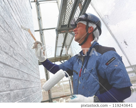 Residential Painting 83 Wall Exterior Painting Roller Painting Residential Painting 83 Wall Exterior Painting Roller Painting 119243641