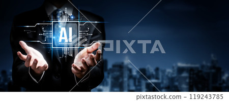 Human interact with AI artificial intelligence brain process generative AI FaaS Human interact with AI artificial intelligence brain process generative AI FaaS 119243785
