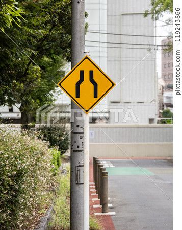Road sign Warning sign 212 “Width reduction” 119243866