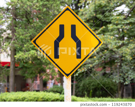 Road sign Warning sign 212 “Width reduction” 119243870