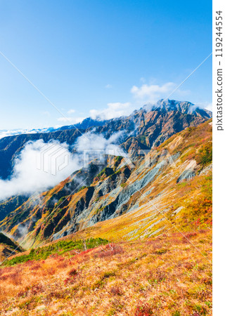 Autumn climbing of Mt. Karamatsu (from Happoike to Maruyama): Overlooking Mt. Goryu 119244554