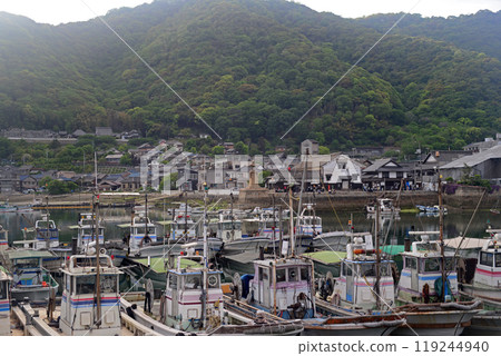 View of the opposite shore from the pier at Tomonoura Tomo Port View of the opposite shore from the pier at Tomonoura Tomo Port 119244940