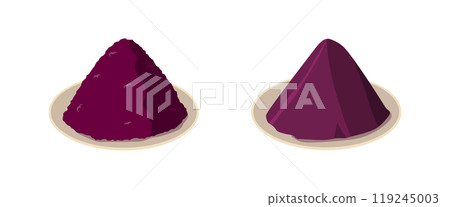Illustration of bean paste and smooth bean paste on a plate 119245003