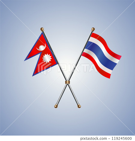 Nepal and Thailand flags. Vector Illustration 119245600
