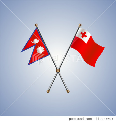 Nepal and Tonga flags. Vector Illustration 119245603