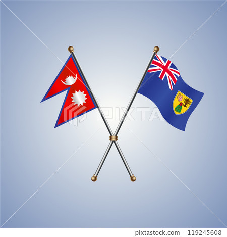 Nepal and Turk and Caicos flags. Vector Illustration 119245608