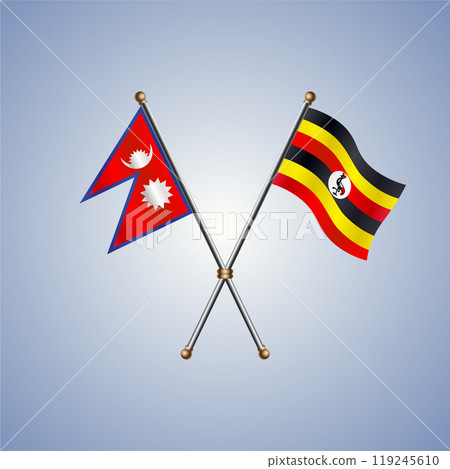Nepal and Uganda flags. Vector Illustration 119245610