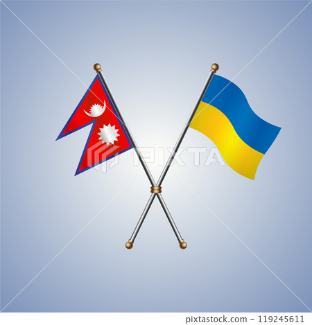 Nepal and Ukraine flags. Vector Illustration 119245611