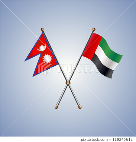 Nepal and United Arab Emirates flags. Vector Illustration 119245612