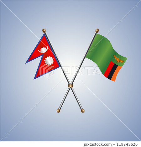 Nepal and Zambia flags. Vector Illustration 119245626