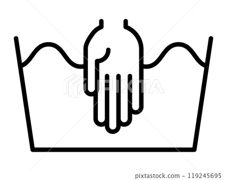 Clothing care label, washing instructions icon 119245695