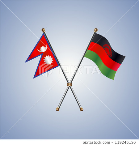 Nepal and Malawi flags. Vector Illustration 119246150