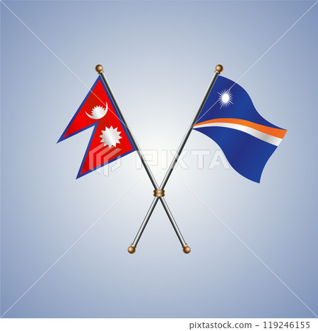 Nepal and Marshall Islands flags. Vector Illustration 119246155