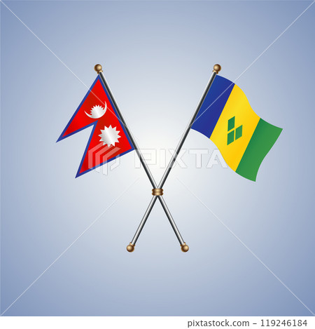 Nepal and ST. Vincent Grenadines flags. Vector Illustration 119246184