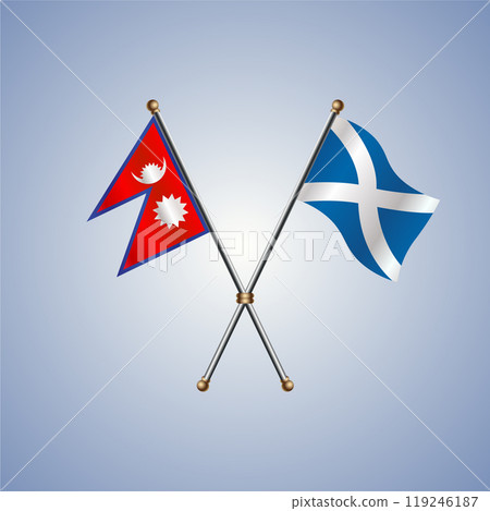 Nepal and Scotland flags. Vector Illustration 119246187