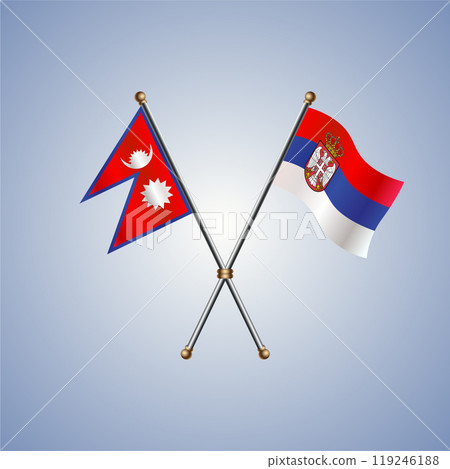 Nepal and Serbia flags. Vector Illustration 119246188