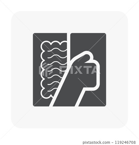 Tile floor construction and tool vector icon, black silhouette style. 119246708