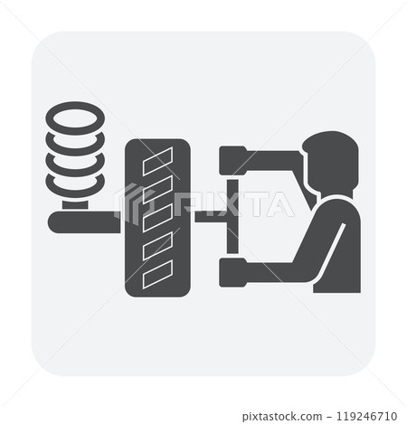 Auto car check repair or service vector icon. 119246710