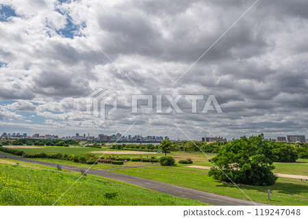 Yodogawa River Park Scenery, Sotojima District, Moriguchi City Yodogawa River Park Scenery, Sotojima District, Moriguchi City 119247048
