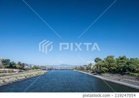 從朝霧橋到宇治橋的宇治河風景 119247054