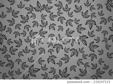 Flower pattern. Seamless gray and black ornament. Graphic vector background. Ornament for fabric, wallpaper, packaging 119247153