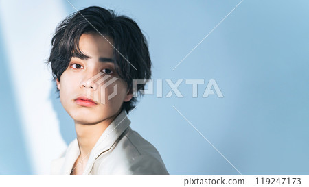 Male portrait, genderless makeup, men's cosmetics, skin care 119247173