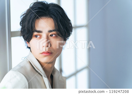 男性肖像，無性別化妝，男士化妝品，護膚品 119247208