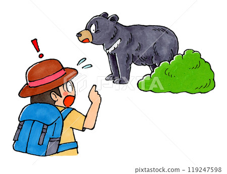 一名男子偶遇一隻小黑熊 119247598