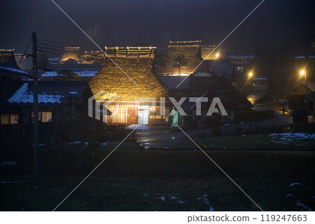 Night view of Miyama Kayabuki Village 119247663