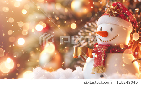 快樂的雪人與節日裝飾 119248049