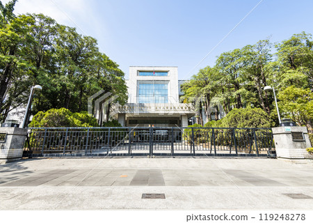 Building view of Taiwan High Court Kaohsiung Branch Court building. it was also the Kaohsiung Branch, Taiwan High Prosecutors Office. 119248278