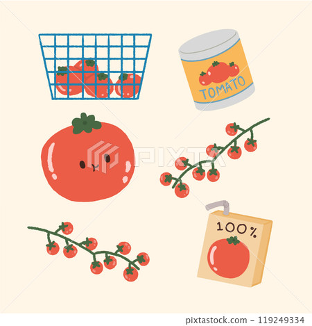 set of tomato vector illustration set of tomato vector illustration 119249334