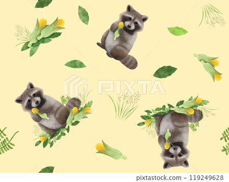 Raccoon seamless pattern B-4 Raccoon seamless pattern B-4 119249628