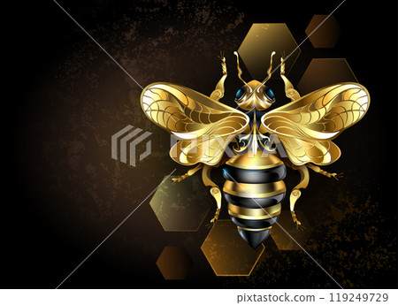 Golden mechanical bee Golden mechanical bee 119249729
