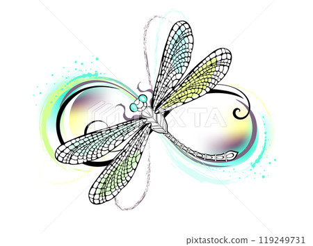Infinity with elegant dragonfly 119249731