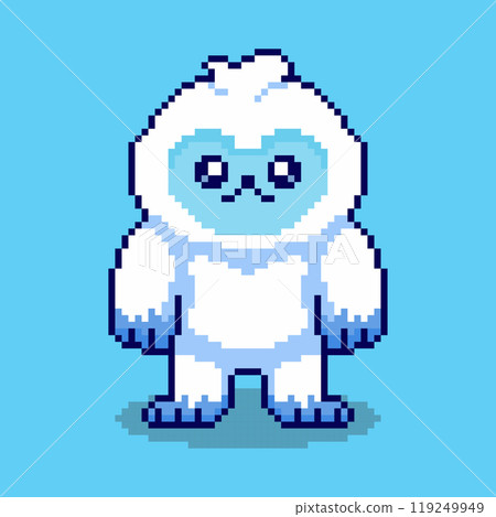 Pixel art Cute Yeti game asset design Pixel art Cute Yeti game asset design 119249949