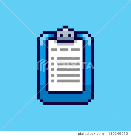 Pixel art Clipboard with Document game asset design Pixel art Clipboard with Document game asset design 119249950