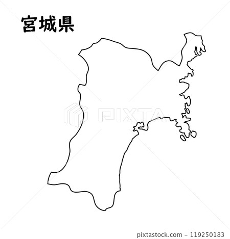 Blank map Miyagi prefecture Blank map Miyagi prefecture 119250183