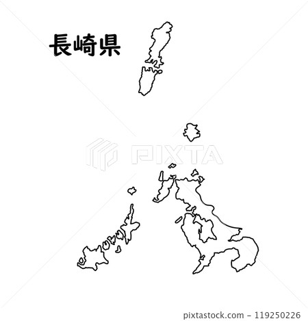 Blank map Nagasaki prefecture 119250226