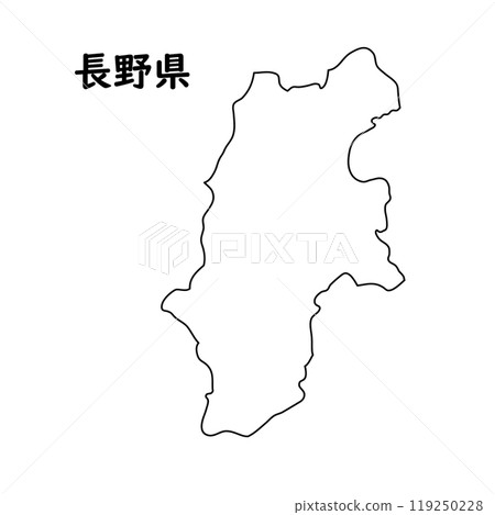 Blank map Nagano prefecture 119250228