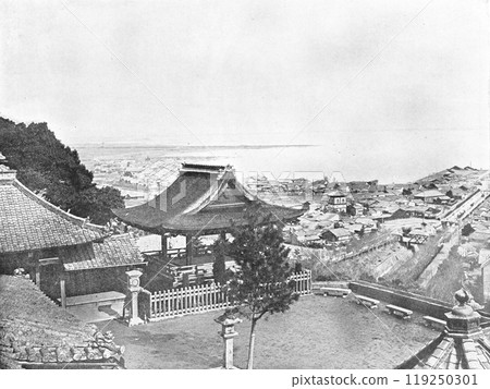 明治時期的日本滋賀縣三井寺 119250301