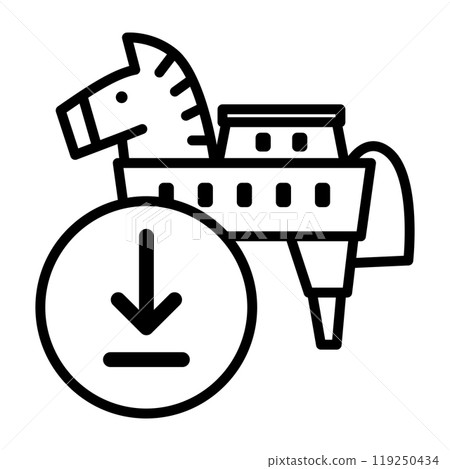 下載期間潛伏的特洛伊木馬圖示。 下載期間潛伏的特洛伊木馬圖示。 119250434