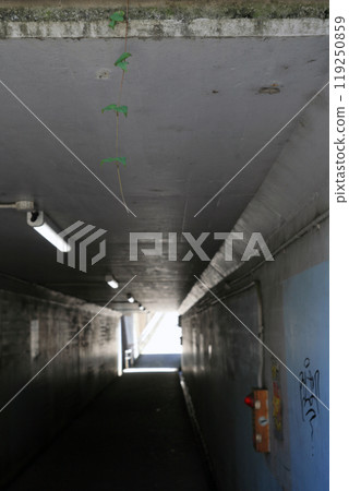 Underpass under the railroad track Underpass under the railroad track 119250859