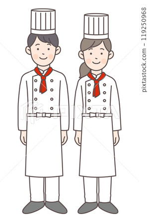 Smiling chef full body illustration Smiling chef full body illustration 119250968